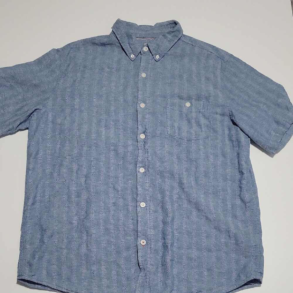 Weatherproof Vintage Casual Blue Button-Down Shirt XL